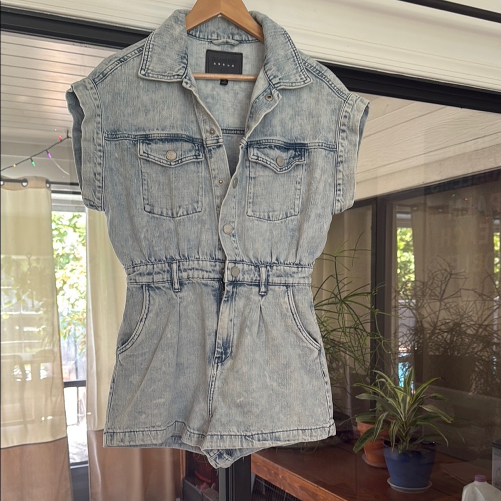 Blank NYC Light Denim Sleeveless Romper